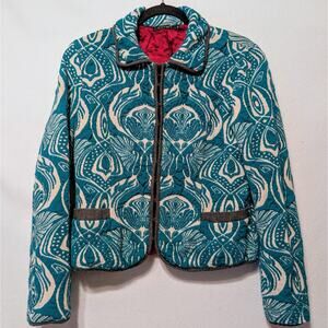 Coven Women's Teal Tapestry Jacquard Medium Jacket - Stunning!